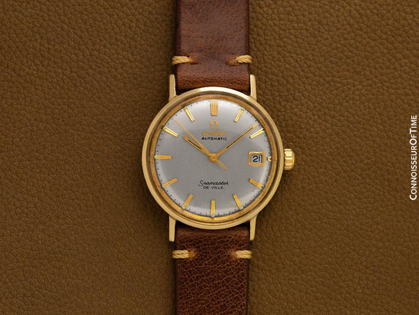 1960's Omega Seamaster De Ville Vintage Mens Cal. 560 Solid 14K Gold & Steel Watch - Rare Only 3000 Made