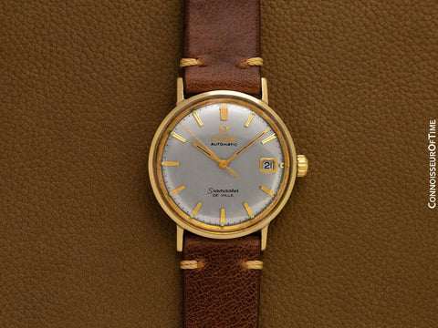 1960's Omega Seamaster De Ville Vintage Mens Cal. 560 Solid 14K Gold & Steel Watch - Rare Only 3000 Made