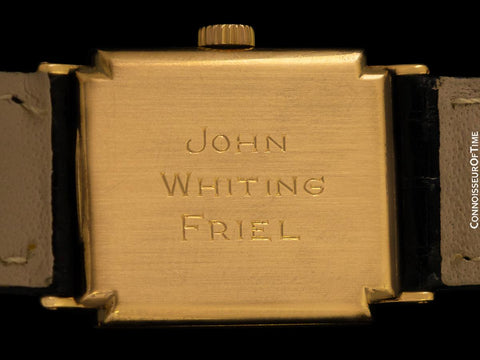 1946 Patek Philippe Vintage Mens Ref. 1438 Rectangular Watch with Hooded Lugs - 18K Gold