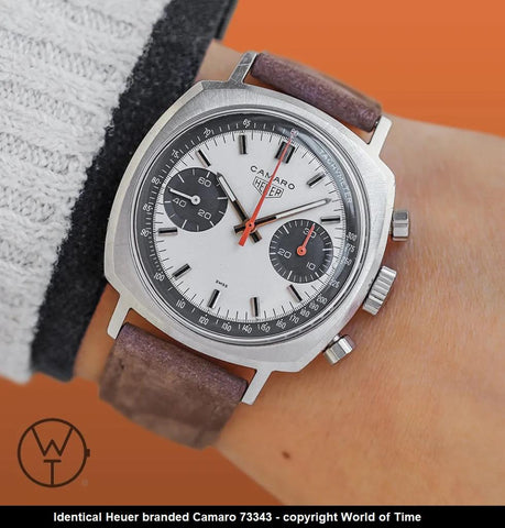 1968 Heuer For Benrus Camaro 73343T Chronograph Vintage Mens Racing Watch - Stainless Steel