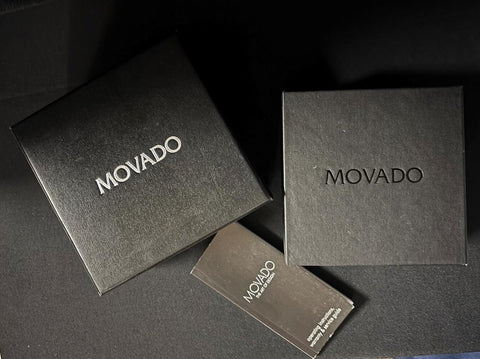 Movado Elliptica Mens Stainless Steel & 18K Gold Large Rectangular - New Old Stock with Box, Papers & Tag