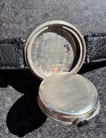 1920's Movado Full Hermetic Mens Nickel Watch - Early Waterproof Design