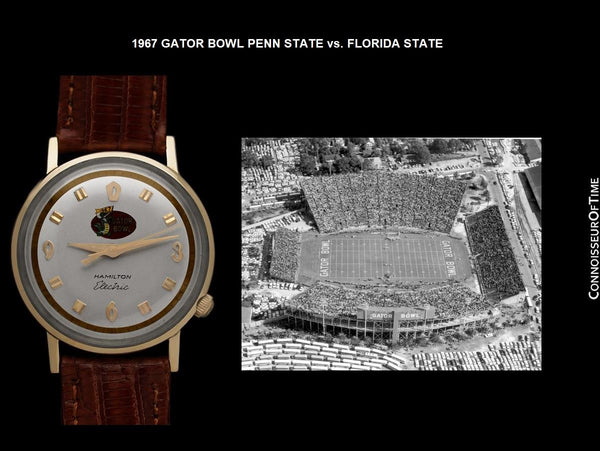 1967 Hamilton Electric Nautilus Vintage Mens 10K Gold Filled Watch - Made For The 1967 Gator Bowl Penn State vs. Florida State