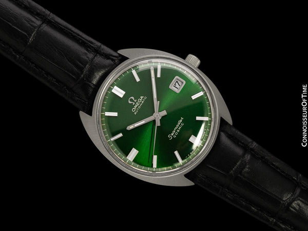 c. 1969 Omega Seamaster Cosmic Vintage Mens Cal. 565 Automatic Watch with Emerald Green Dial - Stainless Steel