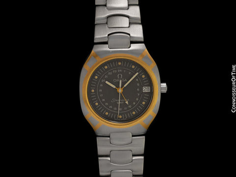 1989 Omega Polaris Seamaster Mens Divers Watch, Quick Setting Date - Stainless Steel & 18K Gold