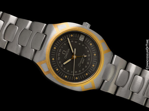 1989 Omega Polaris Seamaster Mens Divers Watch, Quick Setting Date - Stainless Steel & 18K Gold