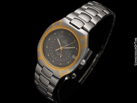 1989 Omega Polaris Seamaster Mens Divers Watch, Quick Setting Date - Stainless Steel & 18K Gold