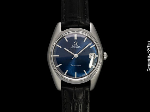 1969 Omega Seamaster Mens Vintage Watch with Automatic Cal. 565 Movement and Blue Dial - Stainless Steel