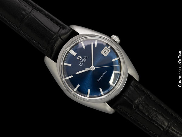 1969 Omega Seamaster Mens Vintage Watch with Automatic Cal. 565 Movement and Blue Dial - Stainless Steel