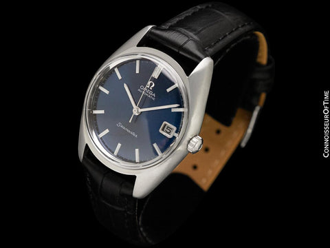 1969 Omega Seamaster Mens Vintage Watch with Automatic Cal. 565 Movement and Blue Dial - Stainless Steel
