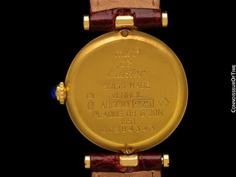 Must De Cartier Vendome Ladies Vermeil Watch - 18K Gold Over Sterling Silver
