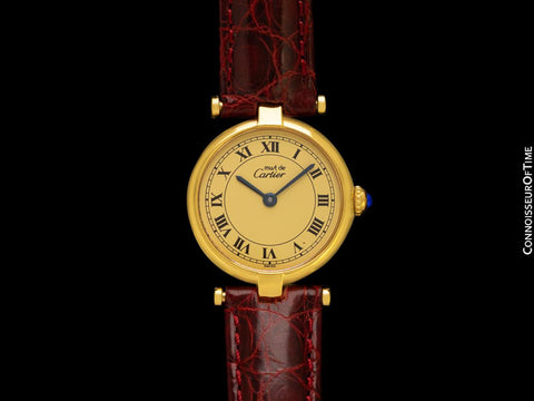 Must De Cartier Vendome Ladies Vermeil Watch - 18K Gold Over Sterling Silver