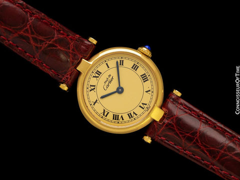 Must De Cartier Vendome Ladies Vermeil Watch - 18K Gold Over Sterling Silver