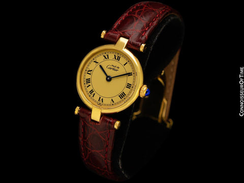 Must De Cartier Vendome Ladies Vermeil Watch - 18K Gold Over Sterling Silver