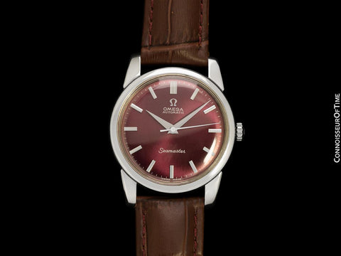 1963 Omega Seamaster Vintage Mens Classic Automatic Cal. 552 Watch with Wine Dial - Stainless Steel