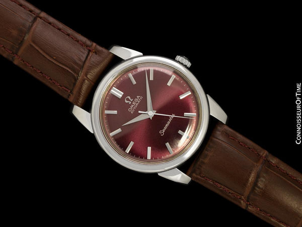 1963 Omega Seamaster Vintage Mens Classic Automatic Cal. 552 Watch with Wine Dial - Stainless Steel