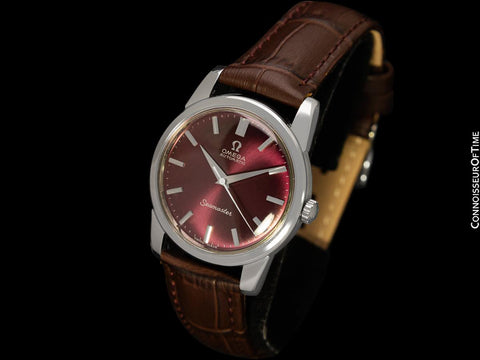1963 Omega Seamaster Vintage Mens Classic Automatic Cal. 552 Watch with Wine Dial - Stainless Steel