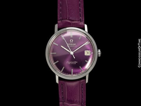 1966 Omega Seamaster Mens Vintage Cal. 565 Watch with Purple Dial - Stainless Steel