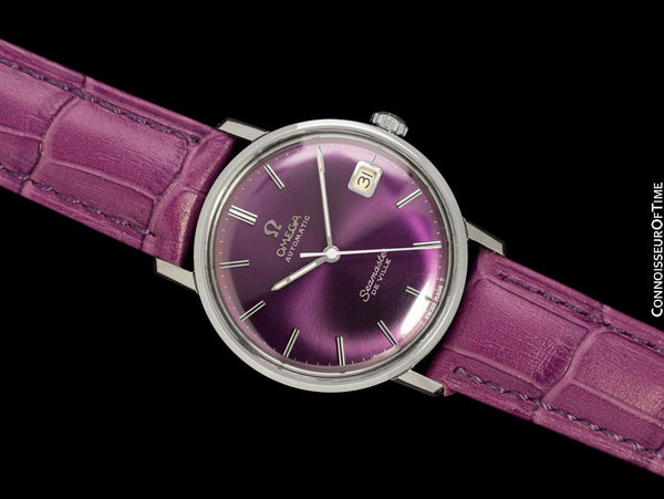 1966 Omega Seamaster Mens Vintage Cal. 565 Watch with Purple Dial - Stainless Steel