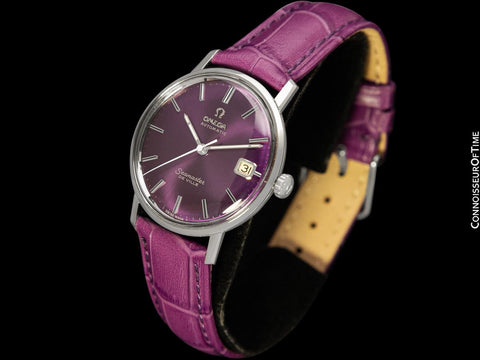 1966 Omega Seamaster Mens Vintage Cal. 565 Watch with Purple Dial - Stainless Steel