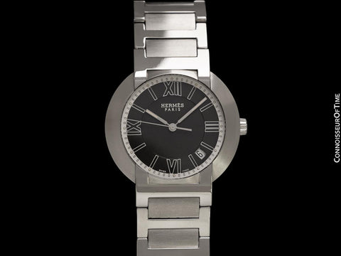 Hermes Nomade Mens 37mm Uncommon Auto-Quartz Watch - Stainless Steel