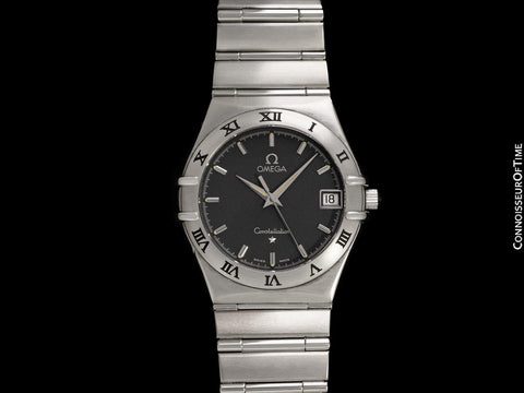 Omega Constellation Manhattan Mens Bracelet Gray Dial Steel Watch - Papers & Booklets