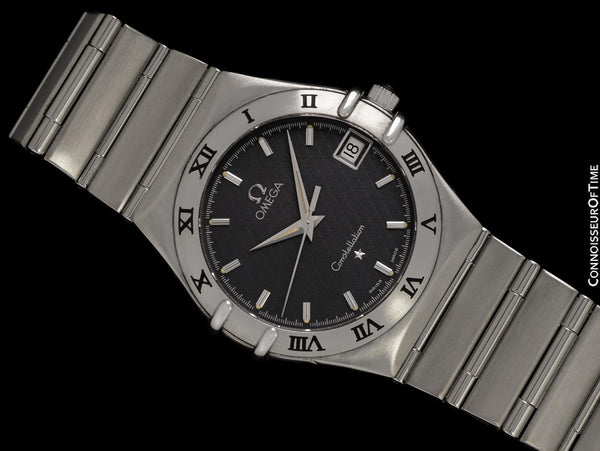 Omega Constellation Manhattan Mens Bracelet Gray Dial Steel Watch - Papers & Booklets