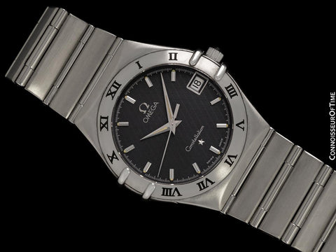 Omega Constellation Manhattan Mens Bracelet Gray Dial Steel Watch - Papers & Booklets