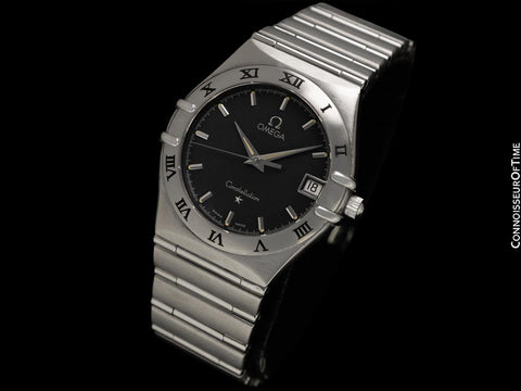 Omega Constellation Manhattan Mens Bracelet Gray Dial Steel Watch - Papers & Booklets