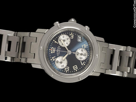 Hermes Clipper Ladies / Unisex Chronograph Quartz Watch - Stainless Steel
