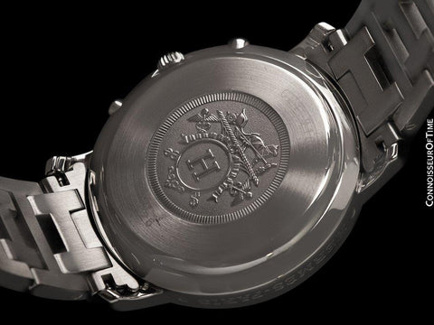 Hermes Clipper Mens Full Size 38mm Chronograph Quartz Watch - Stainless Steel