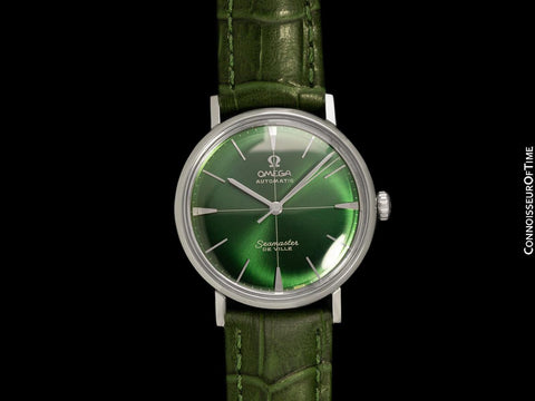 1960's Omega Seamaster De Ville Vintage Mens Cal. 565 Automatic Watch with Emerald Green Dial - Stainless Steel