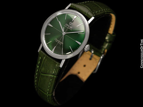 1960's Omega Seamaster De Ville Vintage Mens Cal. 565 Automatic Watch with Emerald Green Dial - Stainless Steel