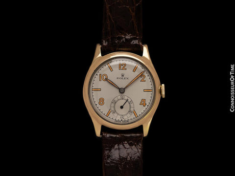 1950 Rolex Precision Vintage Mens Dress Watch - 9K Gold