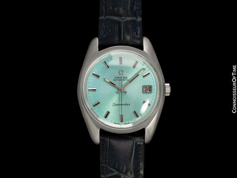 1969 Omega Seamaster Mens Vintage Watch with Automatic Cal. 565 Movement and Tiffany Blue Dial - Stainless Steel