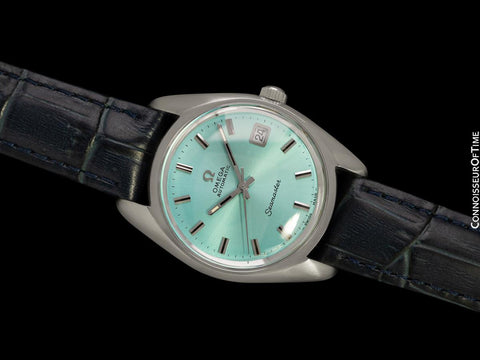 1969 Omega Seamaster Mens Vintage Watch with Automatic Cal. 565 Movement and Tiffany Blue Dial - Stainless Steel