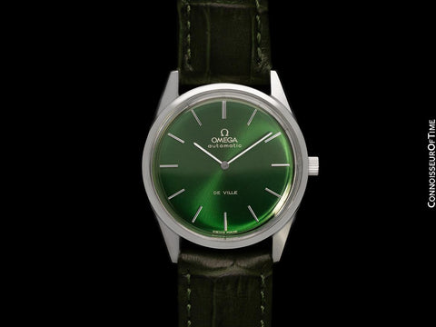 1973 Omega Vintage De Ville Mens Cal. 711 Automatic Watch with Emerald Green Dial - Stainless Steel