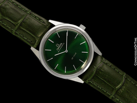 1973 Omega Vintage De Ville Mens Cal. 711 Automatic Watch with Emerald Green Dial - Stainless Steel