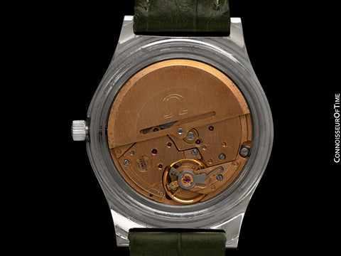 1973 Omega Seamaster Mens Vintage Full Size Emerald Green Watch, Automatic, Date - Stainless Steel