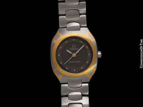 1994 Omega Polaris Seamaster Ladies Stainless Steel & 18K Gold Divers Watch - Original Card & Tag