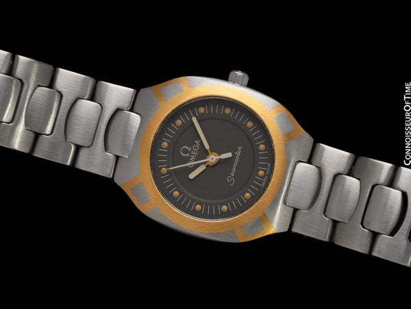 1994 Omega Polaris Seamaster Ladies Stainless Steel & 18K Gold Divers Watch - Original Card & Tag