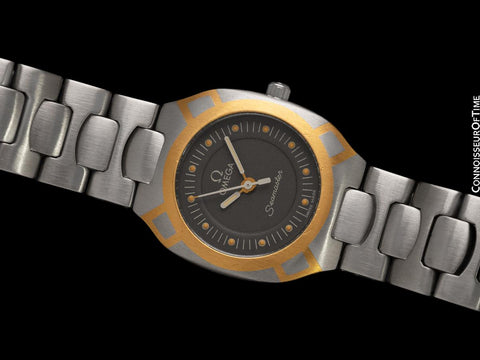 1994 Omega Polaris Seamaster Ladies Stainless Steel & 18K Gold Divers Watch - Original Card & Tag