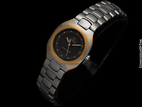1994 Omega Polaris Seamaster Ladies Stainless Steel & 18K Gold Divers Watch - Original Card & Tag