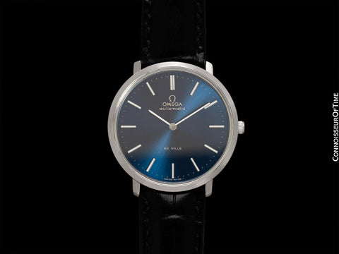 1973 Omega Vintage De Ville Mens Full Size Automatic Watch with Royal Blue Dial - Stainless Steel