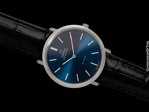 1973 Omega Vintage De Ville Mens Full Size Automatic Watch with Royal Blue Dial - Stainless Steel