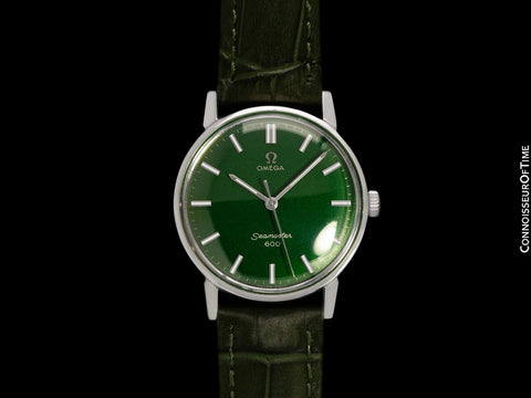 1967 Omega Seamaster 600 Vintage Mens Handwound Emerald Green Dial Watch - Stainless Steel