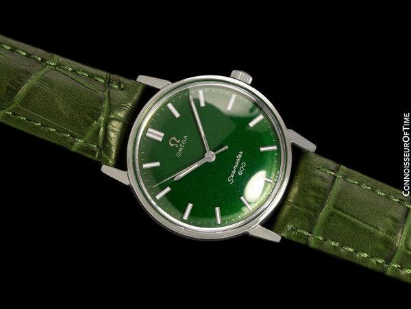 1967 Omega Seamaster 600 Vintage Mens Handwound Emerald Green Dial Watch - Stainless Steel