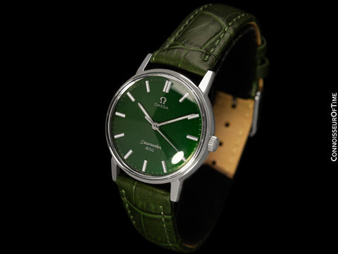 1967 Omega Seamaster 600 Vintage Mens Handwound Emerald Green Dial Watch - Stainless Steel
