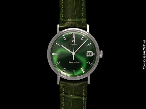 1961 Omega Seamaster De Ville Vintage Mens Cal. 610 Handwound Watch with Emerald Green Dial - Stainless Steel