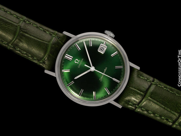 1961 Omega Seamaster De Ville Vintage Mens Cal. 610 Handwound Watch with Emerald Green Dial - Stainless Steel